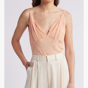 Women's Peach V-Neck Camisole Top